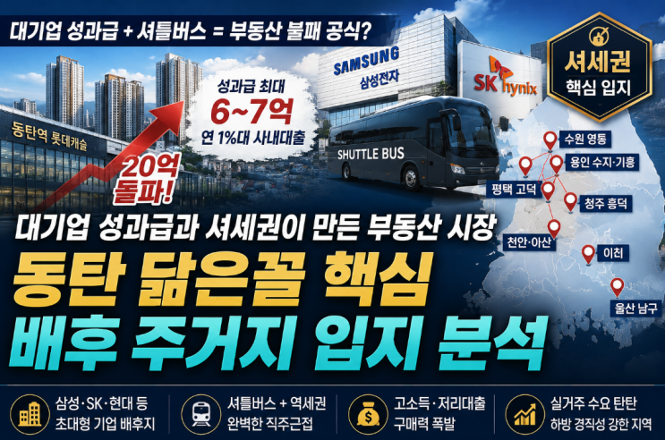  동탄역 20억 돌파, 다음은 어디일까? 대기업 성과급이 바꾼 배후 주거지 입지 분석