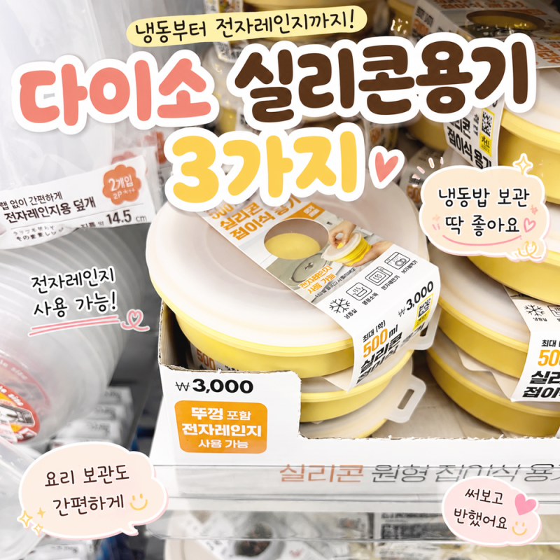 냉동부터 전자레인지까지 편했던 다이소 실리콘 용기 3가지