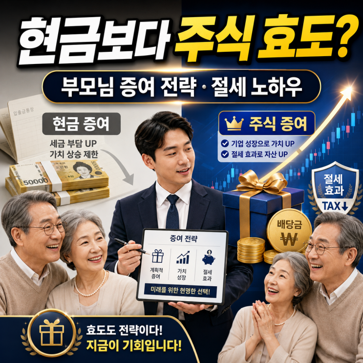  현금보다 '주식' 효도? 30대 이책임이 분석한 부모님 주식 증여 전략과 절세 노하우