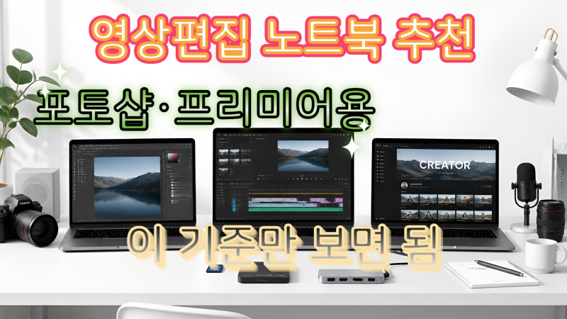 영상편집·포토샵 노트북 추천 2026, GPU·RAM·디스플레이 기준으로 실패 없이 고르는 법