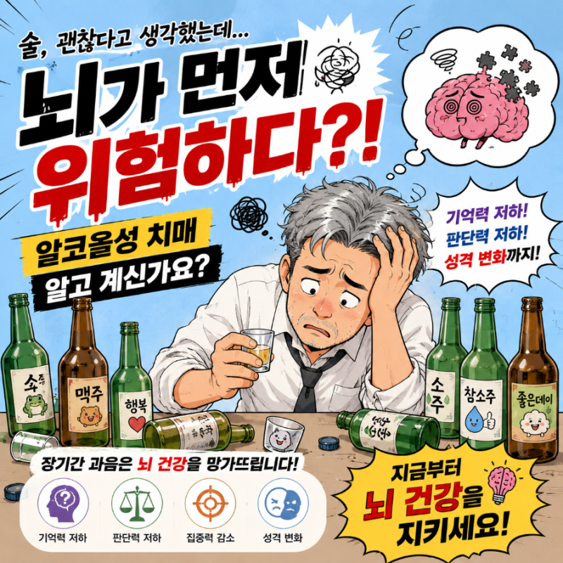 알콜성 치매 증상, 술이 뇌를 망가뜨리는 음주 습관