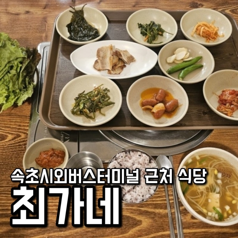 속초 시외버스터미널 근처 정식 맛집 '최가네'