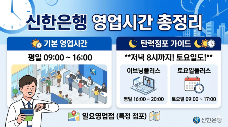 신한은행 영업시간 알려줘~