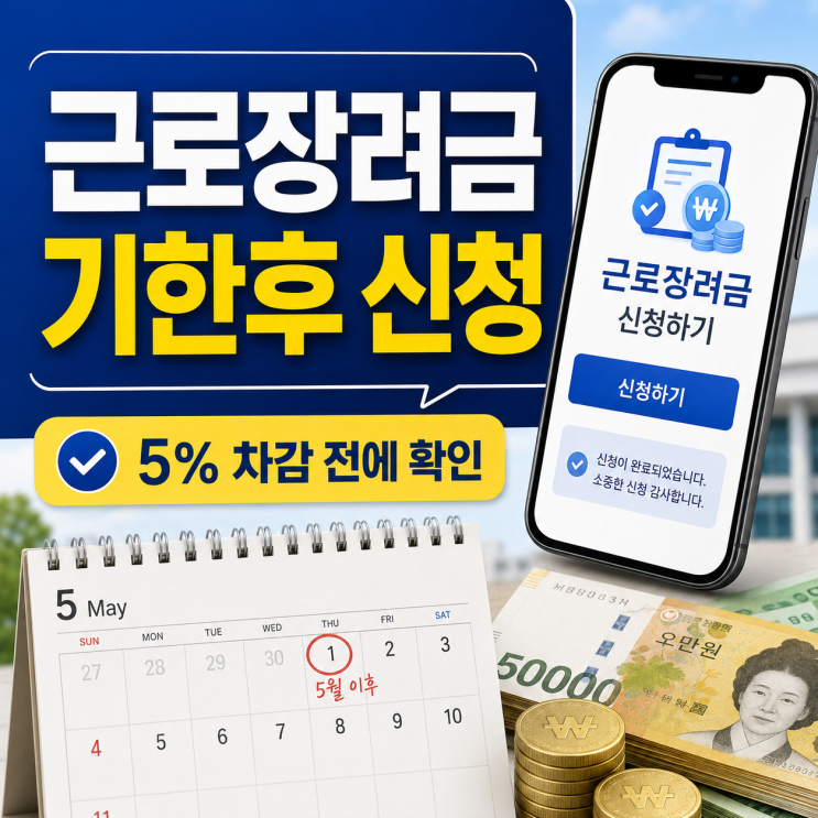  근로장려금 기한후 신청 5% 차감되는 만큼 신청 전 꼭 볼 내용