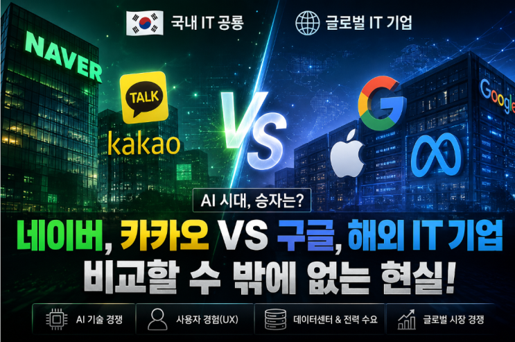  네이버, 카카오 vs 구글, 해외 IT 기업과 비교할 수 밖에 없는 현실, 승자는?