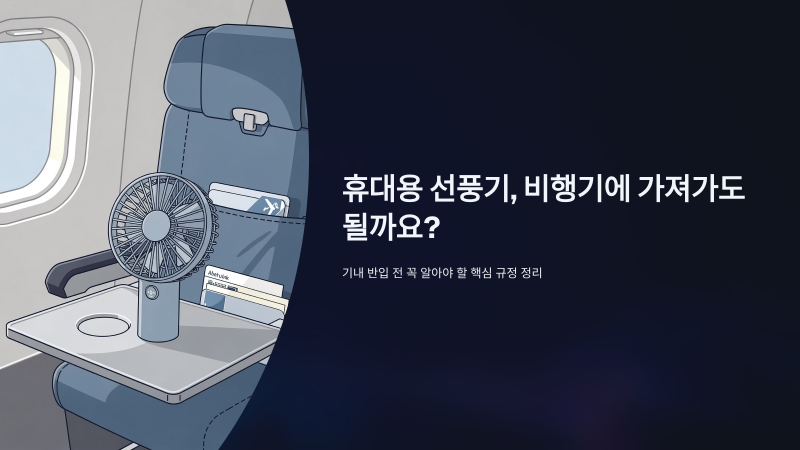 휴대용 선풍기 비행기 탈 때 어디에 넣어야 하나요