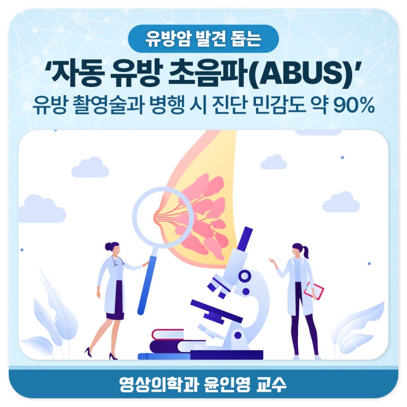 유방암 발견 돕는 ‘자동 유방 초음파(ABUS)’ 유방 촬영술과 병행 시 진단 민감도 약 90%