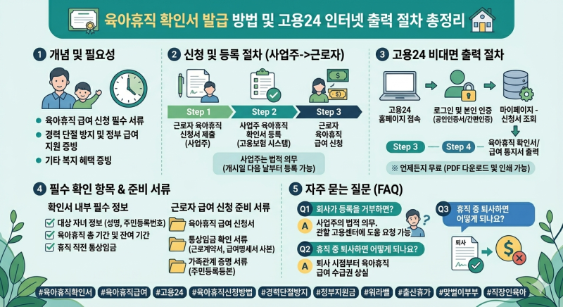 육아휴직 확인서 발급 및 등록 제출 절차 총정리