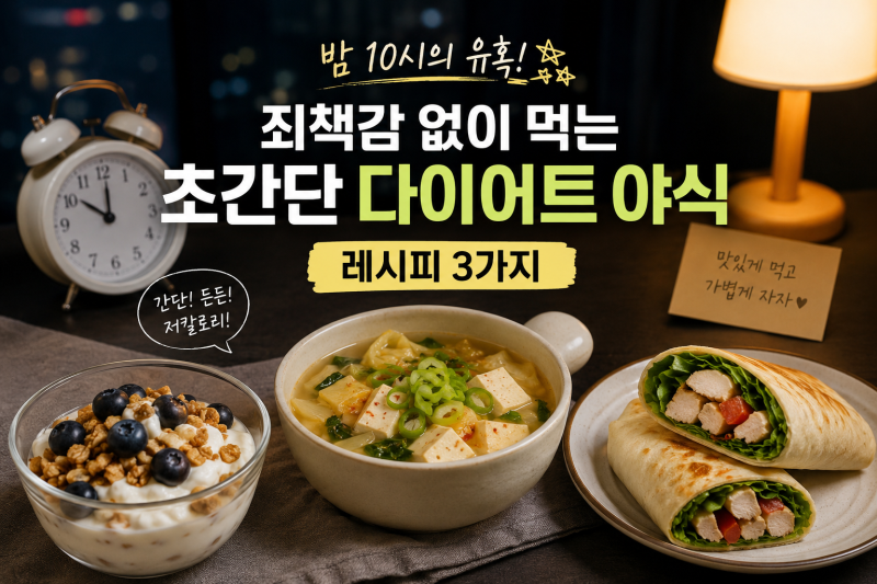 밤 10시의 유혹! 죄책감 없이 먹는 초간단 다이어트 야식 레시피 3가지