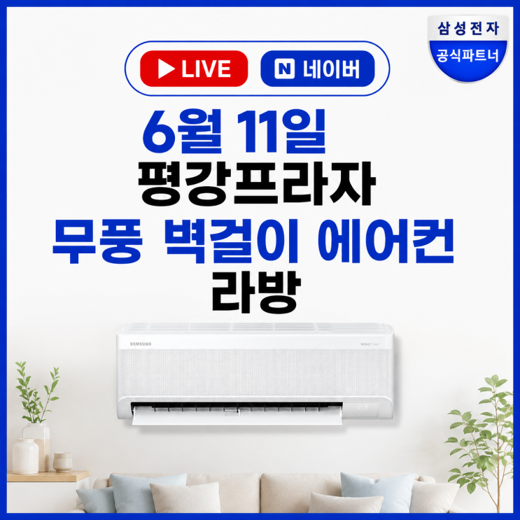  무풍 벽걸이 에어컨 라방 11일 라이브 평강프라자 최대 할인
