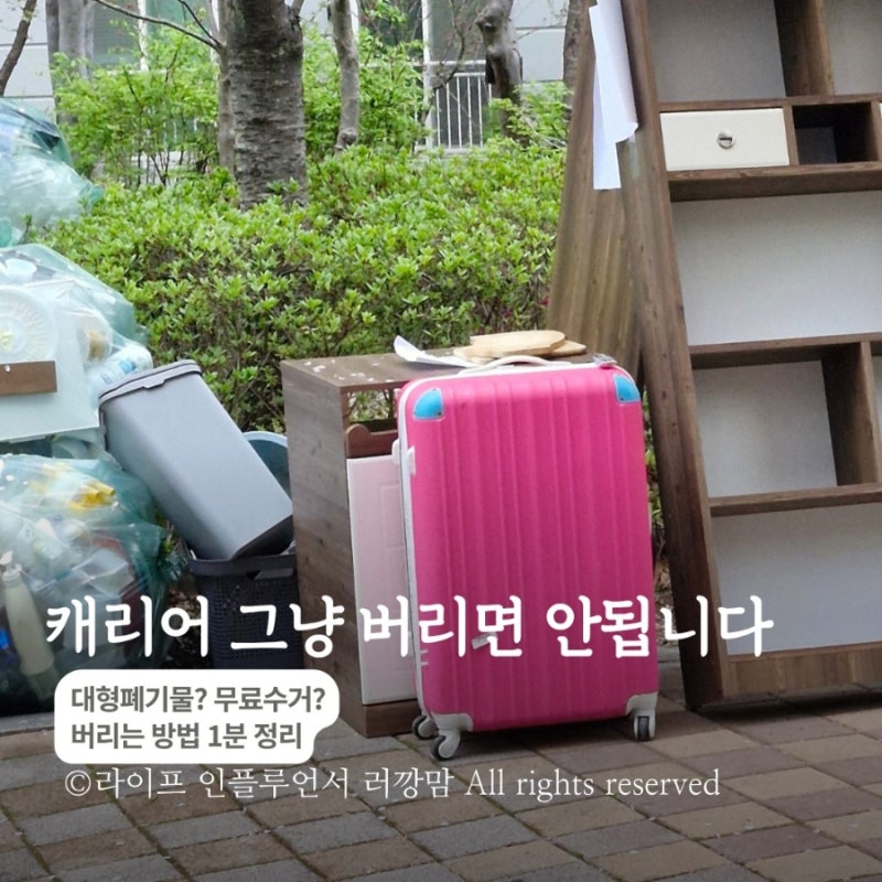 캐리어 버리는 방법 대형폐기물일까? 무료수거 가능 여부까지 정리