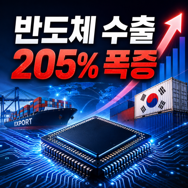  반도체 수출 205% 폭증 한국 경제, 다시 반도체에 기대나