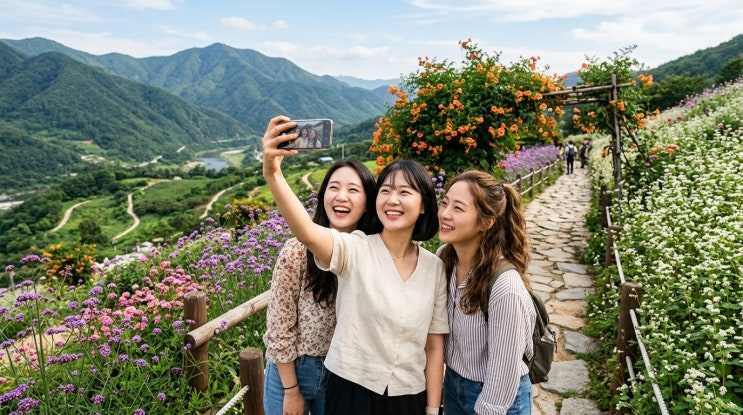 "수국, 라벤더는 너무 흔하잖아!" 6월의 주황빛 폭포? 지금 당장 찍으러 가야 할 초여름 감성 꽃명소 TOP 3 지도 (능소화, 버베나, 메밀꽃)