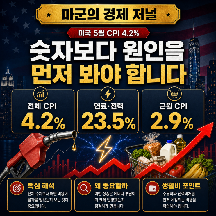  미국 5월 CPI 4.2% , 에너지 가격 상승 때문