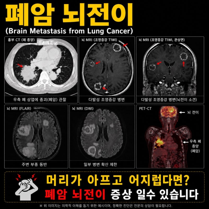 머리가 아프고 어지럽다면? 폐암 뇌전이 증상 일수 있습니다(생존율)