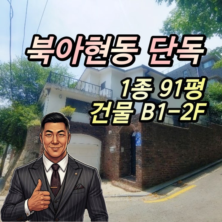  북아현동 대형 단독주택 경매 토지91평 2024타경56220