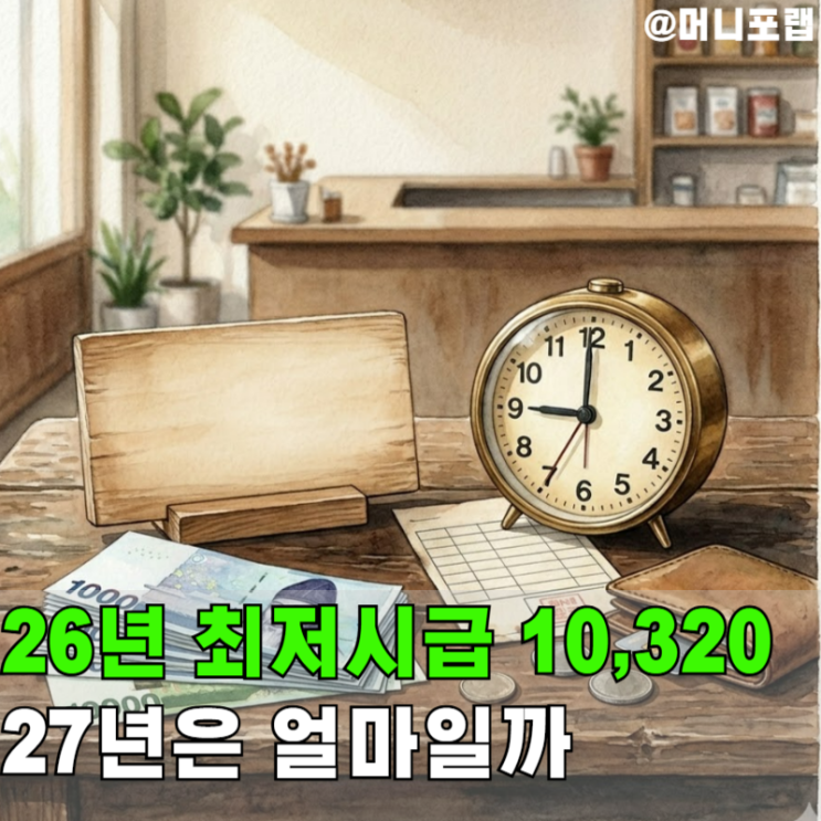  2026 최저시급 10,320원, "2027년 얼마나 오를까"
