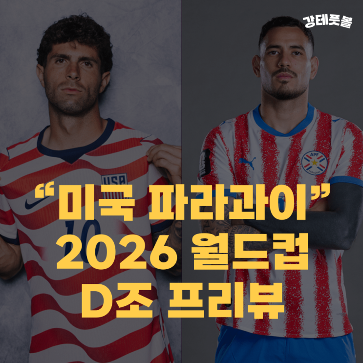 <b>미국 파라과이</b>, 2026 북중미 월드컵 D조 조별리그 승부예측