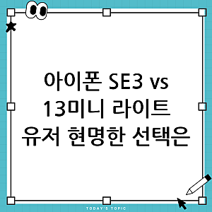 아이폰 SE3세대 vs 아이폰 13 미니: 라이트 유저의 메인폰 선택, 무엇이 더 현명할까요?