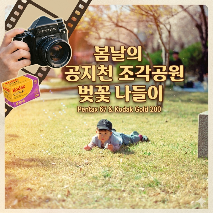  펜탁스67 | 중형필름 코닥골드200 + ND필터 | 공지천조각공원 춘천벚꽃 나들이 