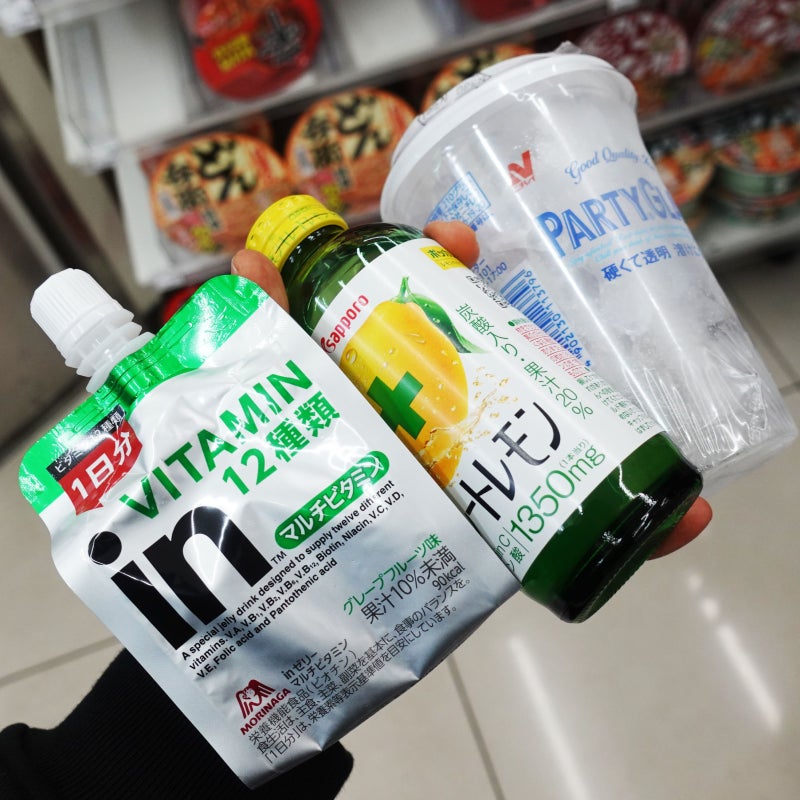일본여행 피로가 싹! 일본편의점 피로회복 음료 조합, 키레이트 레몬 + 비타민젤리