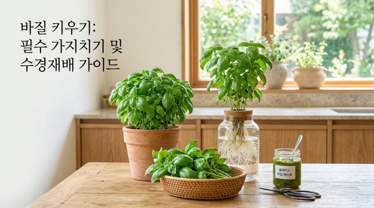  바질 키우기 순지르기 및 수경재배 방법