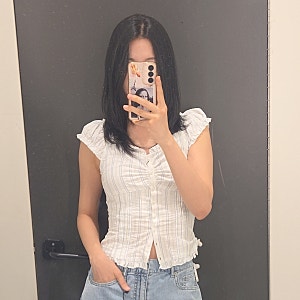 미쏘 프릴 캡소매 블라우스 후기 여름 데이트룩으로 딱