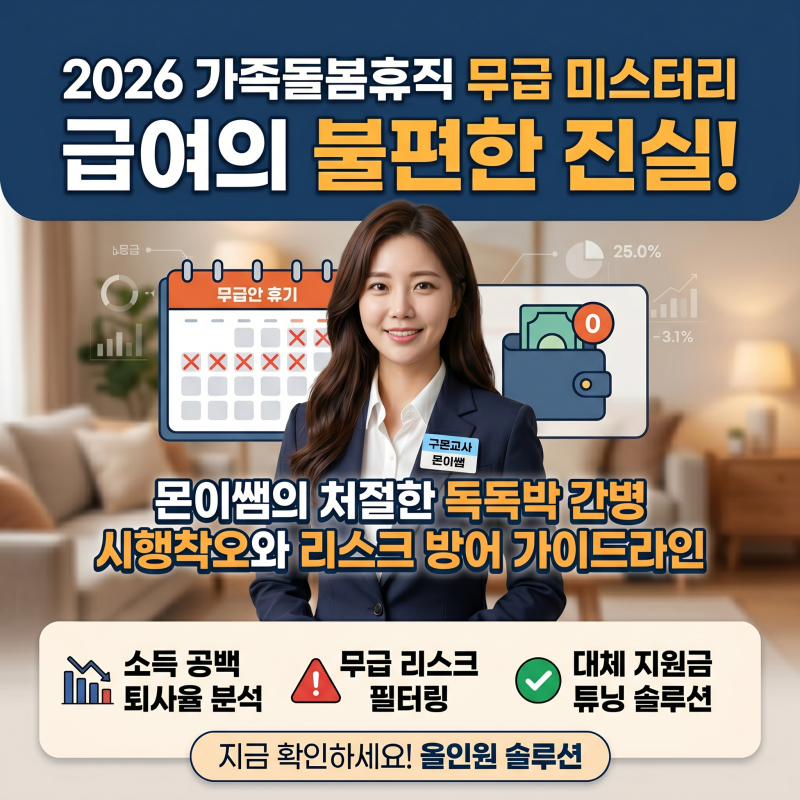 가족 돌봄 휴직, 유급인 줄 알았죠? 무급 간병 소득 공백 방어 비책