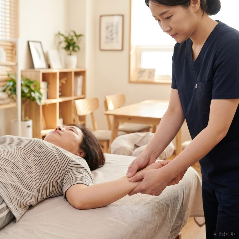 40대 여성 어깨통증 원인, 단순 오십견일까요? 천안 본테라핏이 알려주는 진짜 원인