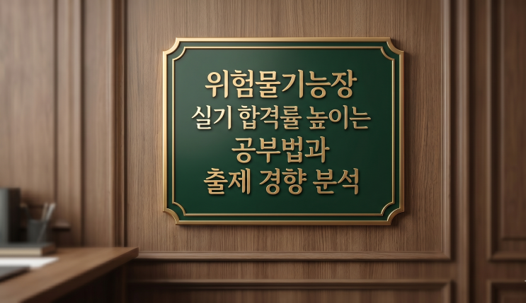  위험물기능장 실기 합격률 높이는 공부법과 출제 경향 분석