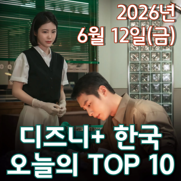  [6월 12일] 디즈니+ 한국 TOP 10 - 점점 흥미로워지는 도지의와 육하리의 섬마을 로맨스 '닥터 섬보이'
