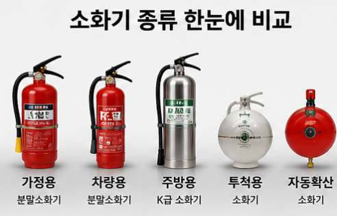 가정용·차량용·주방용 소화기 종류별 특징 비교, 우리 집에 맞는 소화기는?