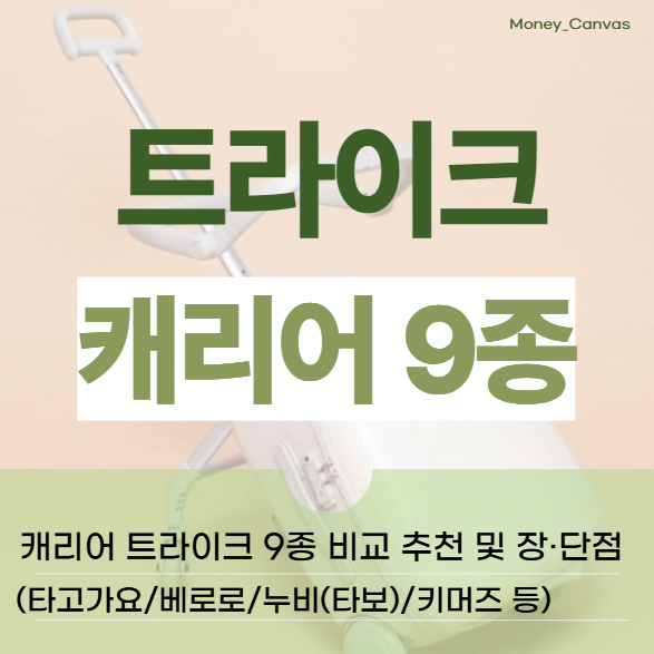 캐리어 트라이크 9종 비교 추천 (타고가요/베로로/누비(타보)/키머즈) 기내 장·단점