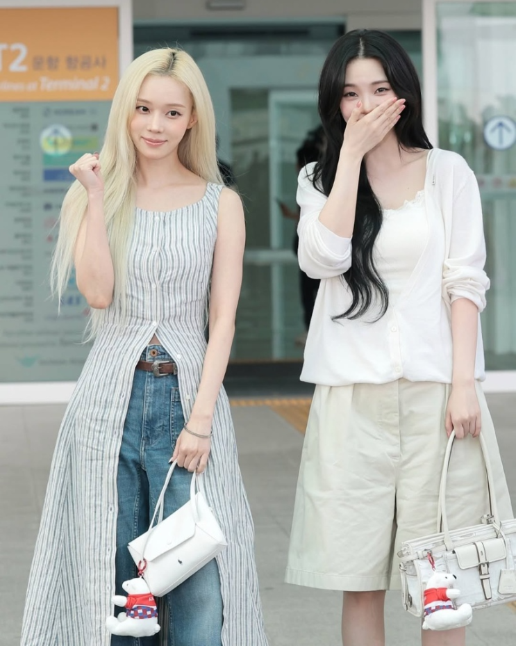 에스파 <b>카리나 윈터</b> 멕시코 월드컵 출국 공항패션