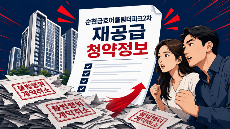   순천금호어울림더파크2차 불법행위재공급 청약 완전 정리 (2026년 6월)
