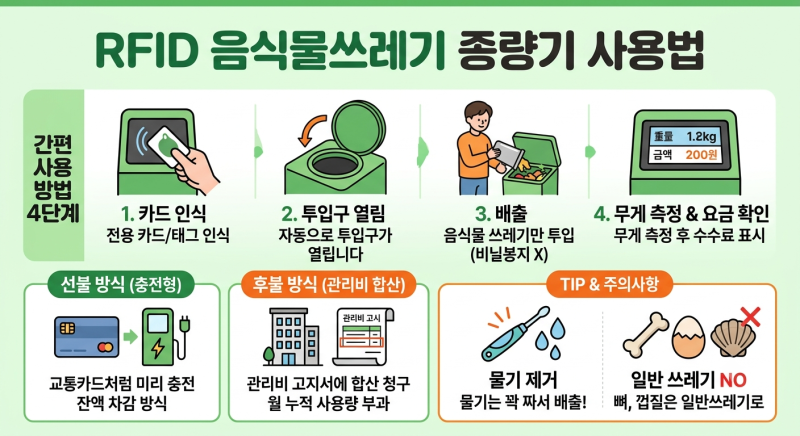 음식물 쓰레기통이 똑똑해졌다? RFID 음식물쓰레기 종량....