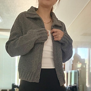 바늘이야기 피그먼트울 하이넥새들가디건 완성