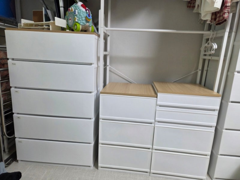 내돈내산) 얼라이브즈 모노 서랍장+ 얼라이브즈 적층 서랍장+샤바스 서랍장 결합시키기 (래....