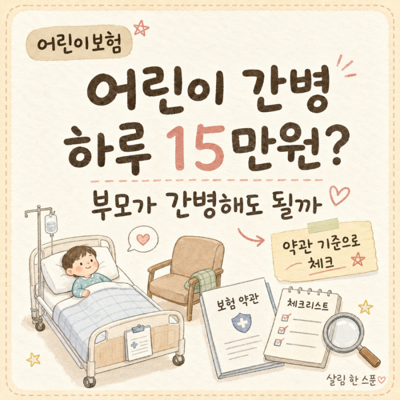 한화생명 어린이 간병보험 "하루 15만원", 정말 부모가 간병해도 받을 수 있을까?