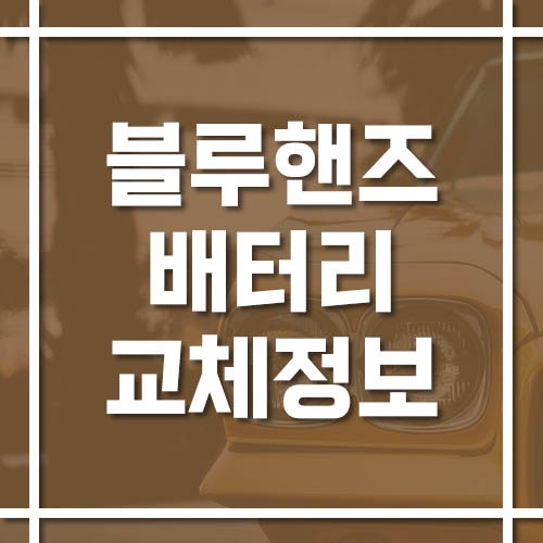 블루핸즈 배터리 교체 비용 및 소요시간 (아반떼, 쏘나타, 그랜저 등)