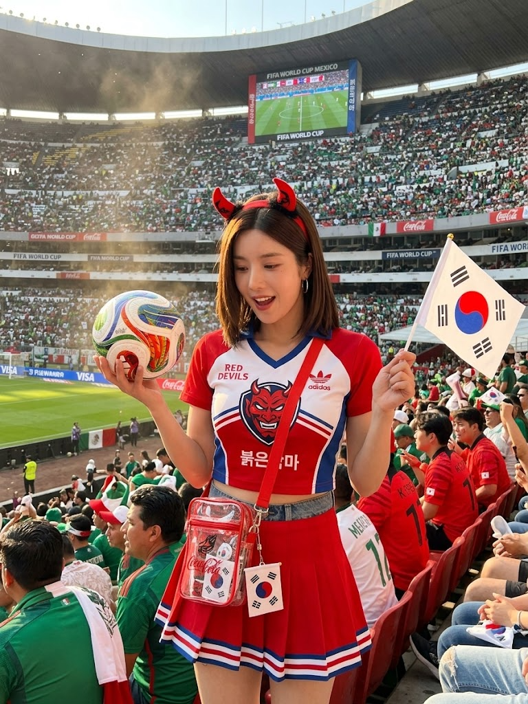 권은비 멕시코 월드컵 직관 붉은악마 응원룩