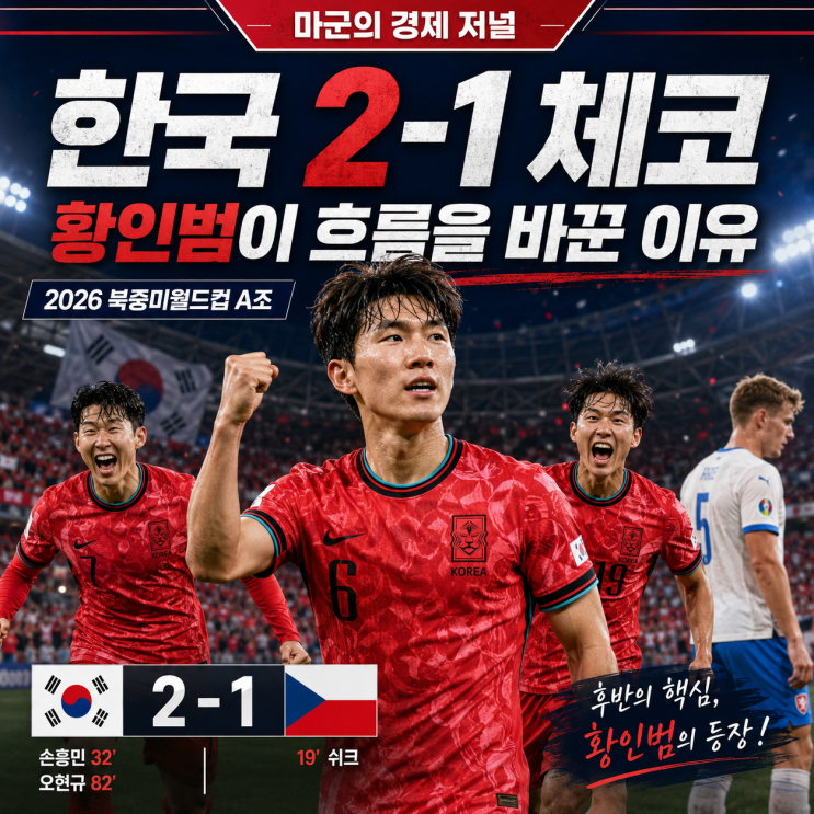  2026 북중미월드컵 한국 체코 2대1, 황인범이 흐름을 바꾼 이유