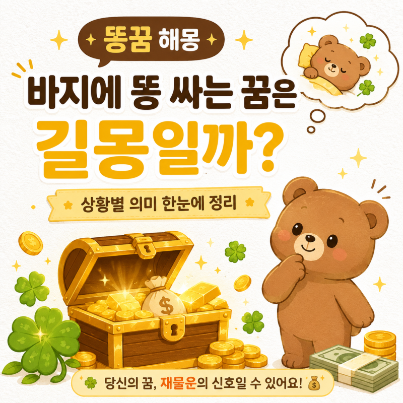 똥꿈 해몽 바지에 똥 싸는 꿈은 길몽일까? 상황별 의미 정리