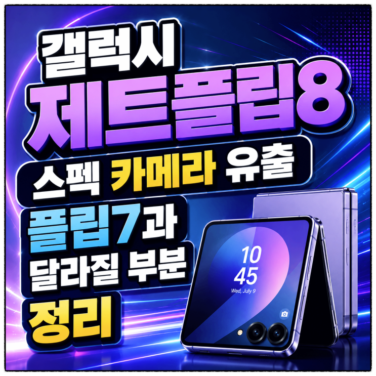  갤럭시 제트플립8 스펙 카메라 유출 플립7과 달라질 부분 정리