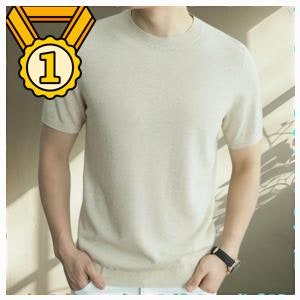 명품 라코스테남성니트 코엑티 남성 여름용 소프트 리오셀 린넨 쿨 니트 반팔티 품절임박