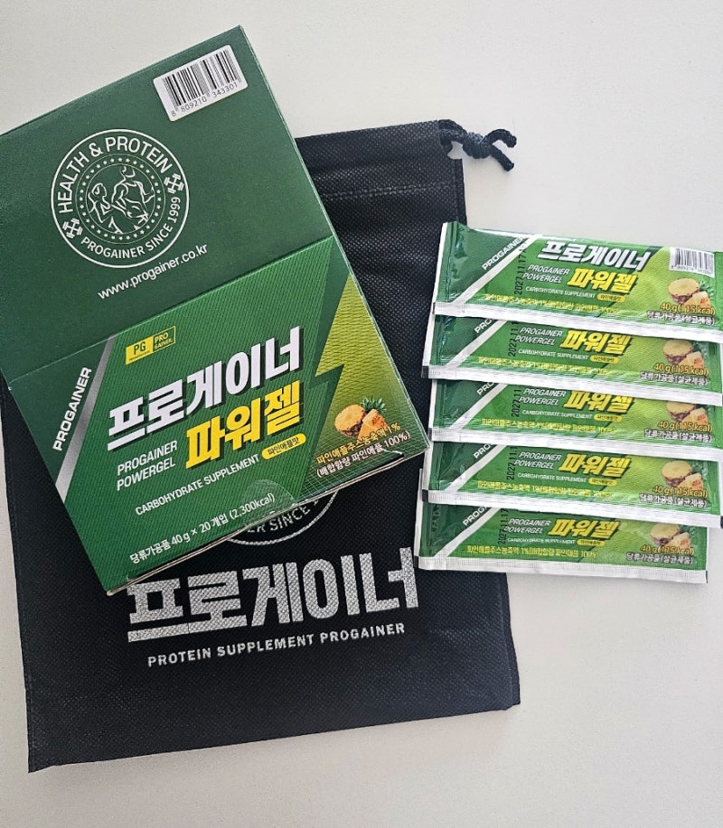 등산 에너지젤 추천 프로게이너 파워젤 파인애플맛 간편 에너지 보충