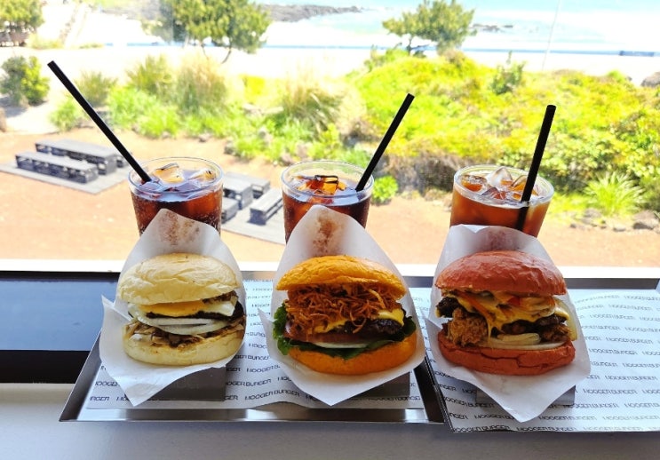  무거버거 제주 함덕 | 함덕 오션뷰 보면서 먹는 제주 알록달록 수제버거 맛집