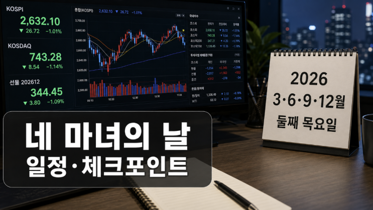  네 마녀의 날 뜻과 2026 일정, 주가 변동성 체크