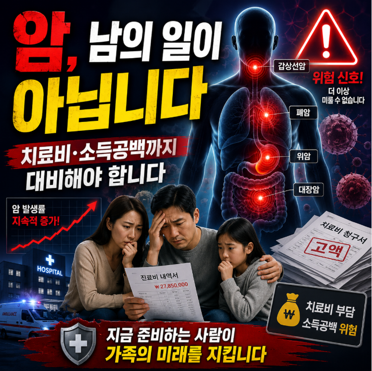 암보험료 아끼려다 치료 선택권을 잃을 수 있습니다