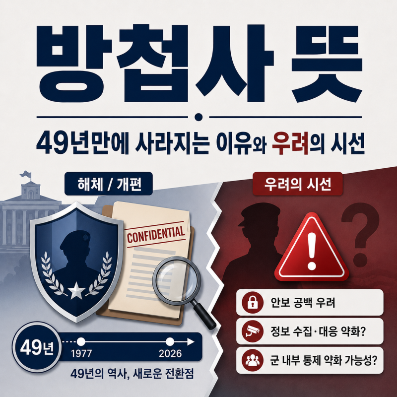 방첩사 뜻, 49년만에 사라지는 이유와 우려의 시선